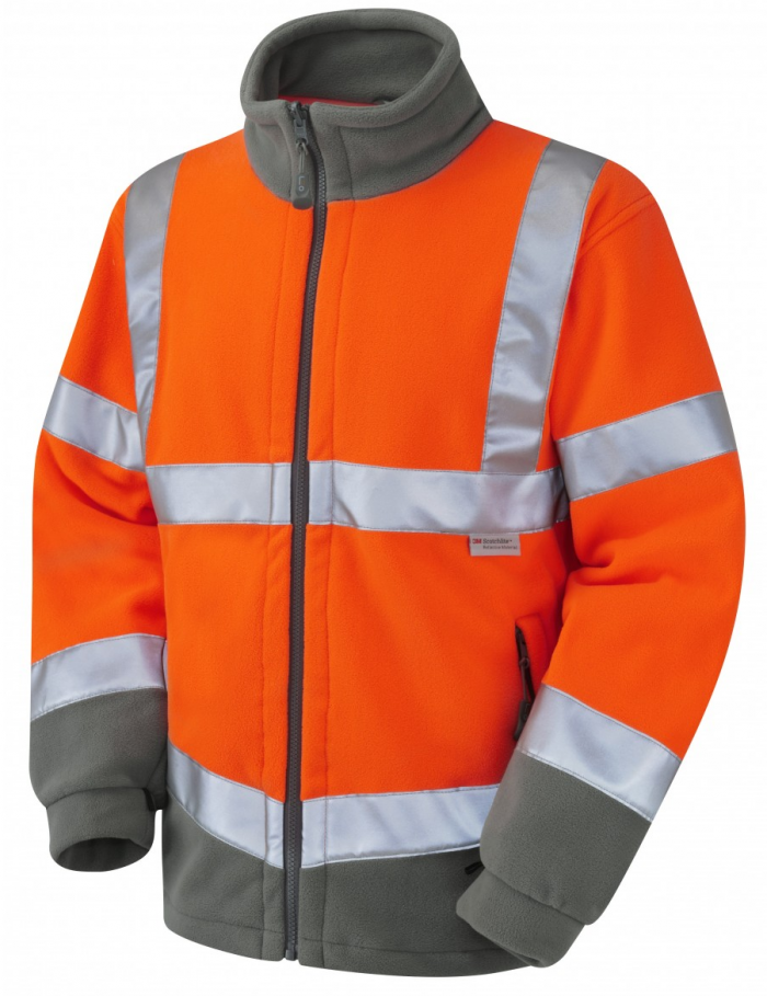High Visibility Orange Two-Tone Interactive Fleece Jacket